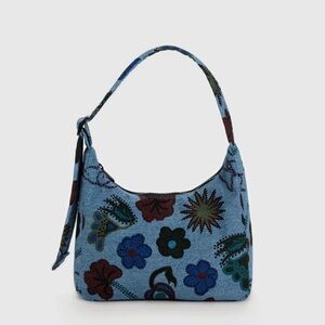 BAGGU Mini Nylon Shoulder Bag Digital Denim Birds